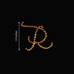 12 Pack 1.5" Gold Rhinestone Monogram Letter Jewel Sticker Self Adhesive DIY Diamond Decor - R
