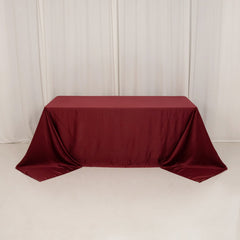 Lamour Satin 90"x132" Rectangle Tablecloth Burgundy - Soft & Silk-Like Seamless Table Cover