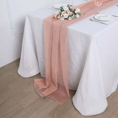 Premium Chiffon 6ft Table Runner Dusty Rose - Flowy & Lightweight Table Decor