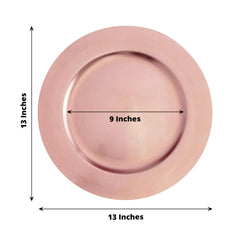 6-Pack Acrylic Round Charger Plates 13" in Blush Pink, Dinner Party Decor Charger Tableware