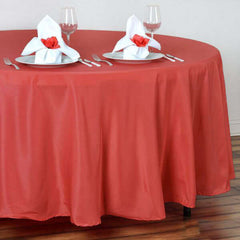 Polyester 108" Round Tablecloth Red - Wrinkle-Resistant Table Cover