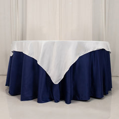 Lamour Satin 54"x54" Table Overlay Square Tablecloth White - Durable & Silk-Like Table Cover for Weddings & Parties