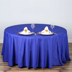 Polyester 108" Round Tablecloth Royal Blue - Wrinkle-Resistant Table Cover