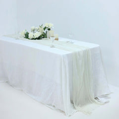 Gauze Cheesecloth 10ft Table Runner Ivory - Rustic Boho Style