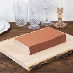 50-Pack Paper Napkins Soft Terracotta (Rust) - Disposable 2-Ply Cocktail and Beverage Napkins for Weddings