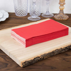 50-Pack Paper Napkins Soft Red - Disposable 2-Ply Cocktail and Beverage Napkins for Weddings