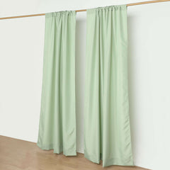 2 Pack Sage Green Polyester Event Curtain Drapes, 10ftx8ft Backdrop Event Panels With Rod Pockets 130 GSM