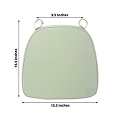 Chiavari Chair Cushion with 1.5" Thick Memory Foam and Ties Sage Green - Stylish Removable Cover for Comfort