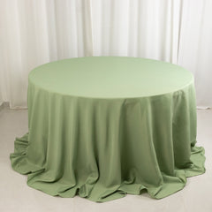 Premium Polyester 132" Round Tablecloth Sage Green - Seamless 220GSM Wrinkle-Resistant Table Cover