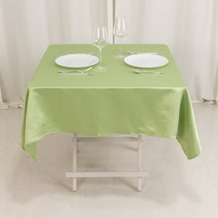 Lamour Satin 54"x54" Square Tablecloth Sage Green - Durable & Silk-Like Table Cover