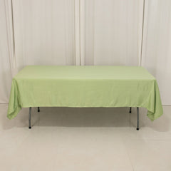 Lamour Satin 60"x102" Rectangle Tablecloth Sage Green - Durable & Silky Soft Feel Table Cover
