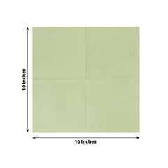 20-Pack Paper Linen-Like Cocktail Napkins Sage Green - Disposable 5"x5" Airlaid Soft Napkins
