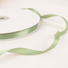 100 Yards 3 8" Sage Green Single Face Decorative Satin Ribbon