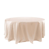 Satin 120" Round Tablecloth Beige - Stylish Seamless Table Cover