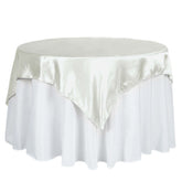 Satin 60"x60" Table Overlay Square Tablecloth Ivory - Smooth Silky Touch Table Cover
