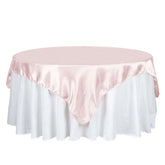 Satin 72"x72" Table Overlay Square Tablecloth Blush - Smooth Finish Table Cover