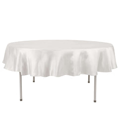 Satin 90" Round Tablecloth Ivory - Smooth and Lustrous Table Cover