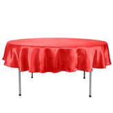 Satin 90" Round Tablecloth Red - Smooth and Lustrous Table Cover
