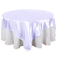 Satin 90"x90" Table Overlay Square Tablecloth Lavender Lilac - Smooth Finish Table Topper