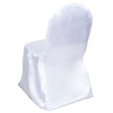 Satin Chair Covers for Banquet Chairs White with Glossy Finish - Stylish Reusable Covers for Formal Gatherings