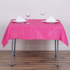 Polyester Square 54"x54" Tablecloth Fuchsia - Wrinkle-Resistant & Durable Table Cover