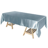 Satin Rectangular 60"x102" Tablecloth Dusty Blue - Smooth and Lustrous Table Cover