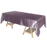 Satin Rectangular 60"x102" Tablecloth Violet Amethyst - Smooth and Lustrous Table Cover
