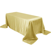 Satin Rectangular 90"x132" Tablecloth Champagne Satin - Seamless Table Cover
