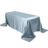 Satin Rectangular 90"x132" Tablecloth Dusty Blue Satin - Seamless Table Cover