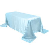 Satin Rectangular 90"x132" Tablecloth Light Blue Satin - Seamless Table Cover