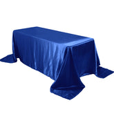 Satin Rectangular 90"x132" Tablecloth Royal Blue Satin - Seamless Table Cover