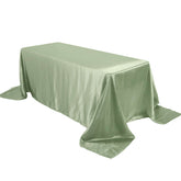 Satin Rectangular 90"x132" Tablecloth Sage Green Satin - Seamless Table Cover