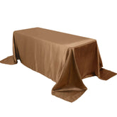Satin Rectangular 90"x132" Tablecloth Taupe Satin - Seamless Table Cover