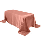 Satin Rectangular 90"x132" Tablecloth Terracotta (Rust) Satin - Seamless Table Cover