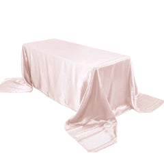 Satin Rectangular 90"x156" Tablecloth Blush - Seamless Table Cover