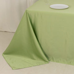 Lamour Satin 90"x132" Rectangle Tablecloth Sage Green - Soft & Silk-Like Seamless Table Cover