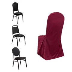 Scuba Stretch Chair Cover Burgundy for Banquet Chairs Slim Fit Design - Wrinkle Free and Durable Slipcover