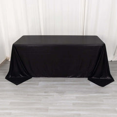 Sequin Dots Polyester 90"x132" Rectangle Tablecloth Shimmering Black - Seamless, Glittering & Wrinkle Free Table Cover