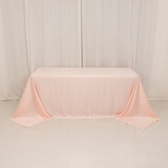 Lamour Satin 90"x132" Rectangle Tablecloth Blush - Soft & Silk-Like Seamless Table Cover