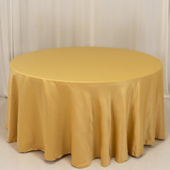 Lamour Satin 120" Round Tablecloth Champagne - Seamless Table Cover with Soft Tempered Sheen