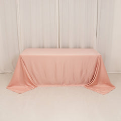 Lamour Satin 90"x132" Rectangle Tablecloth Dusty Rose - Soft & Silk-Like Seamless Table Cover