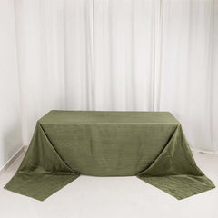 Taffeta 90"x156" Rectangle Tablecloth Dusty Sage Green - Accordion Crinkle Seamless Table Cover