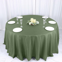 Polyester 132" Round Tablecloth Olive Green - Seamless Chic Table Cover