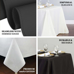 100% Cotton 90"x132" Rectangle Tablecloth Black Linen - Seamless, Soft & Breathable Table Cover