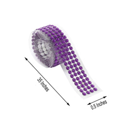 3ft Purple Stick-On Rhinestone Tape, DIY Self Adhesive Diamond Gemstone Stickers