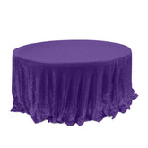 Sequin 120" Round Tablecloth Purple - Seamless Glittering Table Cover