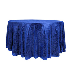 Sequin 120" Round Tablecloth Royal Blue - Seamless Glittering Table Cover