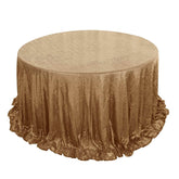 Sequin 132" Round Tablecloth Gold - Seamless Dazzling Design for Refined Events