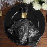 Sequin 20"x20" Napkin Black - Shimmering Dinner Napkin