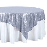 Sequin 72"x72" Table Overlay Square Tablecloth Dusty Blue - Sparkly Table Cover